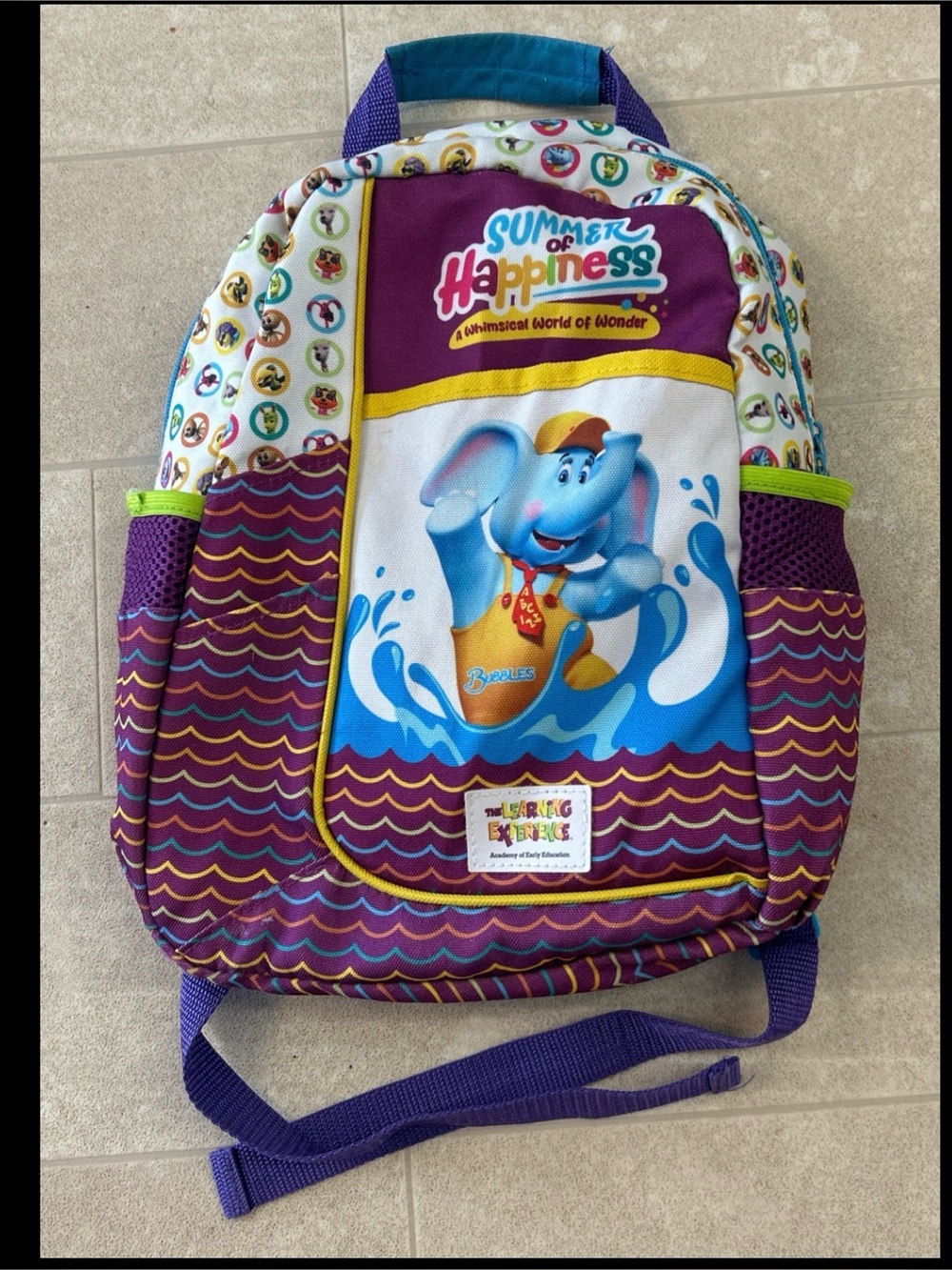 Learning Express Kids Backpack Summer of Happiness Elephant Preschool Bag Color